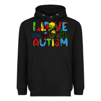 Black i love someone with autism Heavyweight Hoodie - Zillion Design Studio