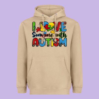I Love Someone With Autism Heavyweight Hoodie Designed By Zillion Design Studio