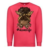 Cardinal afro messy bun mom life Premium Sweatshirt - HRA Design Shop