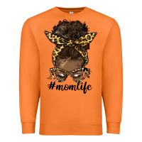 Carrot afro messy bun mom life Premium Sweatshirt - HRA Design Shop