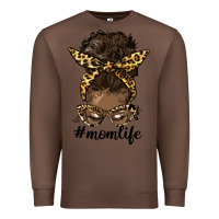 Chestnut afro messy bun mom life Premium Sweatshirt - HRA Design Shop