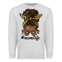 Dove Grey afro messy bun mom life Premium Sweatshirt - HRA Design Shop