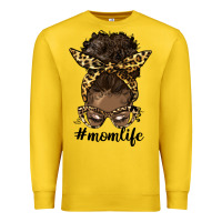 Lemon afro messy bun mom life Premium Sweatshirt - HRA Design Shop