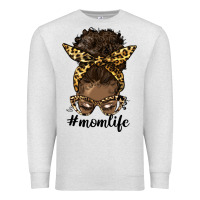 Oatmeal Heather afro messy bun mom life Premium Sweatshirt - HRA Design Shop