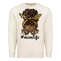 Sandshell afro messy bun mom life Premium Sweatshirt - HRA Design Shop