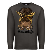 Smoke afro messy bun mom life Premium Sweatshirt - HRA Design Shop