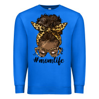 True Royal afro messy bun mom life Premium Sweatshirt - HRA Design Shop