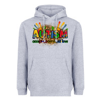 Heather Grey autism accept understand love Heavyweight Hoodie - Zillion Design Studio