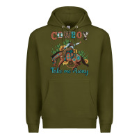 Army Green cowboy take me away rodeo Premium Hoodie - Artiststas
