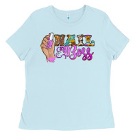 Baby Blue nail boss Ladies Tee - BarkalooDesign