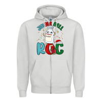 Dove Grey jingle bell roc Zipper Hoodie - MaliasSmallBusiness