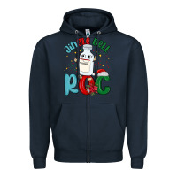 Navy jingle bell roc Zipper Hoodie - MaliasSmallBusiness