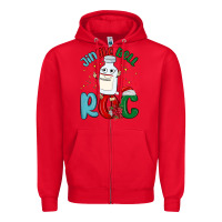 Red jingle bell roc Zipper Hoodie - MaliasSmallBusiness