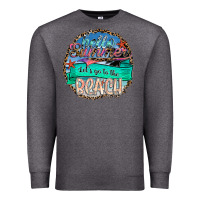 Charcoal Heather Hello Summer Let's Go To The Beach Premium Sweatshirt - SublimationCraftShop