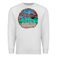 Oatmeal Heather Hello Summer Let's Go To The Beach Premium Sweatshirt - SublimationCraftShop