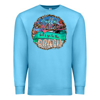 Ocean Blue Hello Summer Let's Go To The Beach Premium Sweatshirt - SublimationCraftShop