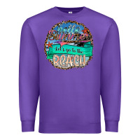 Purple Hello Summer Let's Go To The Beach Premium Sweatshirt - SublimationCraftShop