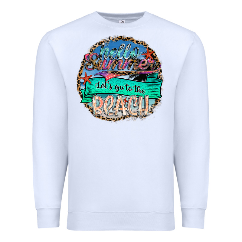 Hello Summer Let's Go To The Beach Premium Sweatshirt by SublimationCraftShop | Teevron