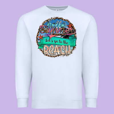 Hello Summer Let's Go To The Beach Premium Sweatshirt Designed By Sublimationcraftshop