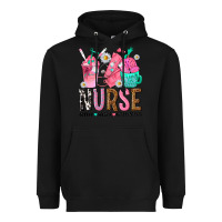 Black nurse coffee scrubs rubber gloves Heavyweight Hoodie - texasbilliewilder