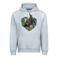 Heather Grey western heart bullfighter  cactus sunflower aztek pattern Urban Hoodie - BarkalooDesign
