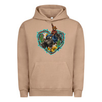 Pigment Burro western heart bullfighter  cactus sunflower aztek pattern Urban Hoodie - BarkalooDesign