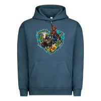 Pigment Midnight Navy western heart bullfighter  cactus sunflower aztek pattern Urban Hoodie - BarkalooDesign