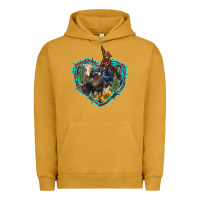 Pigment Peanut Butter western heart bullfighter  cactus sunflower aztek pattern Urban Hoodie - BarkalooDesign