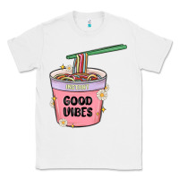 White instant good vibes noodles Classic Tee - MaliasSmallBusiness