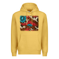 Antique Gold gemstone cowhide background Premium Hoodie - AdoDesignShop