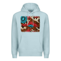 Blue Mist gemstone cowhide background Premium Hoodie - AdoDesignShop