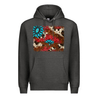 Charcoal Heather gemstone cowhide background Premium Hoodie - AdoDesignShop