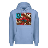 Colony Blue gemstone cowhide background Premium Hoodie - AdoDesignShop