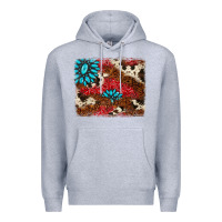 Heather Grey gemstone cowhide background Premium Hoodie - AdoDesignShop