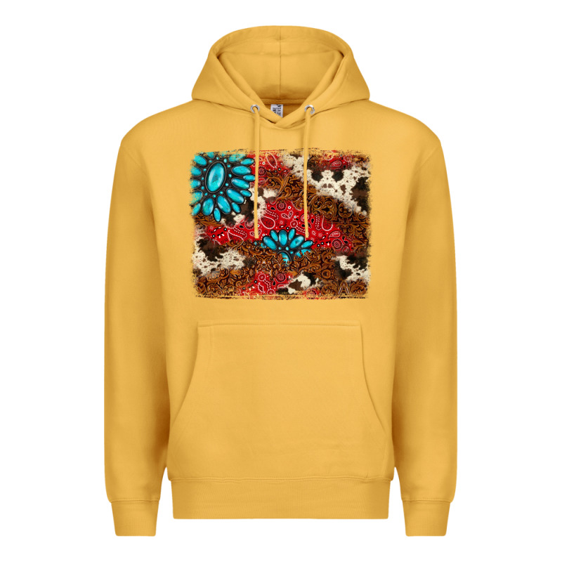 Gemstone Cowhide Background Premium Hoodie by AdoDesignShop | Teevron