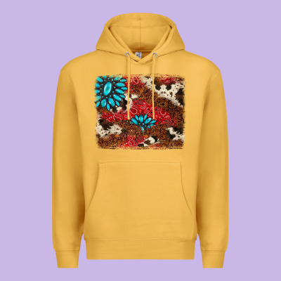 Gemstone Cowhide Background Premium Hoodie Designed By Adodesignshop