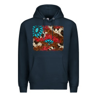 Navy gemstone cowhide background Premium Hoodie - AdoDesignShop