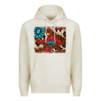Oatmeal Heather gemstone cowhide background Premium Hoodie - AdoDesignShop