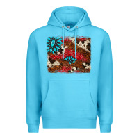 Ocean Blue gemstone cowhide background Premium Hoodie - AdoDesignShop