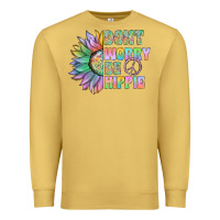 Antique Gold Don't Worry Be Hippie Premium Sweatshirt - CowhideDigitalArt
