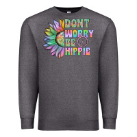 Charcoal Heather Don't Worry Be Hippie Premium Sweatshirt - CowhideDigitalArt