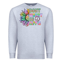 Heather Grey Don't Worry Be Hippie Premium Sweatshirt - CowhideDigitalArt