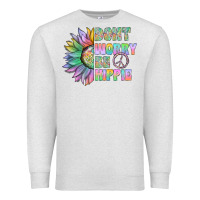 Oatmeal Heather Don't Worry Be Hippie Premium Sweatshirt - CowhideDigitalArt