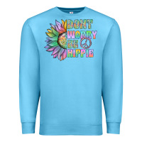 Ocean Blue Don't Worry Be Hippie Premium Sweatshirt - CowhideDigitalArt