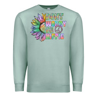 Seafoam Don't Worry Be Hippie Premium Sweatshirt - CowhideDigitalArt