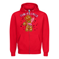 Red sugar and spice Zipper Hoodie - MaliasSmallBusiness