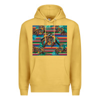 Antique Gold bucking bronco serape turquoise Premium Hoodie - Artiststas