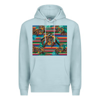 Blue Mist bucking bronco serape turquoise Premium Hoodie - Artiststas