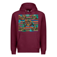 Burgundy bucking bronco serape turquoise Premium Hoodie - Artiststas