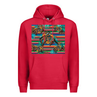 Cardinal bucking bronco serape turquoise Premium Hoodie - Artiststas